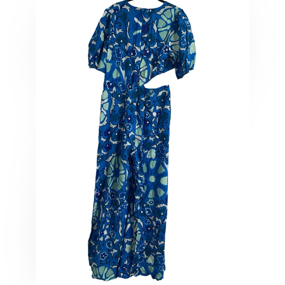 Women's Large Zinnia Floral Print Bell Sleeve Cut Out Jumpsuit - RHODE Large - Picture 4 of 5